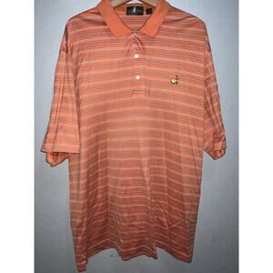 Masters Polo Shirt Mens XXL Augusta National Golf Pima Cotton Orange Stripe